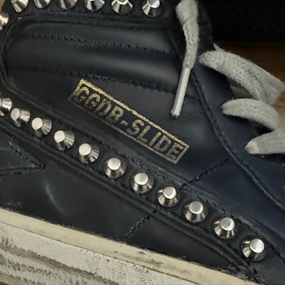 Golden Goose Black High-Top Sneakers with Silver Accents 36 - Picture 3 of 12